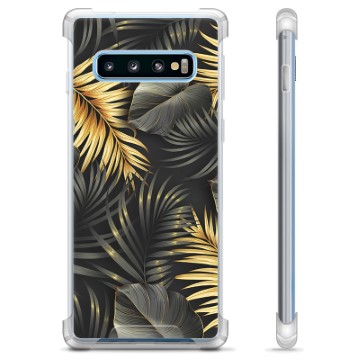 Samsung Galaxy S10+ Hybride Hoesje - Gouden Bladeren