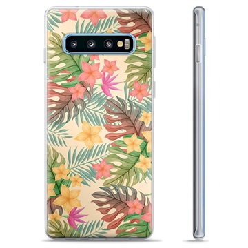 Samsung Galaxy S10+ TPU Hoesje - Roze Bloemen