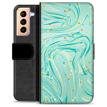 Samsung Galaxy S21+ 5G Premium Wallet Hoesje - Groen Mint