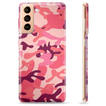 Samsung Galaxy S21+ 5G TPU Hoesje - Roze Camouflage