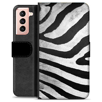 Samsung Galaxy S21 5G Premium Portemonnee Hoesje - Zebra