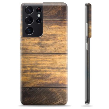 Samsung Galaxy S21 Ultra 5G TPU Hoesje - Hout