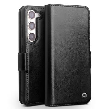 Samsung Galaxy S23 5G Qialino Classic Wallet Leren Hoesje - Zwart