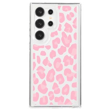 Samsung Galaxy S23 Ultra Fashion TPU hoesje - Roze Luipaard