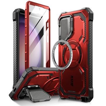 Samsung Galaxy S24 Ultra Supcase i-Blason Armorbox Mag Hybride Hoesje - Rood / Zwart