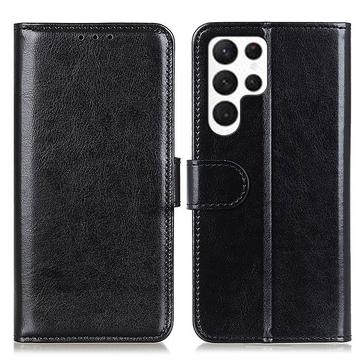 Samsung Galaxy S24 Ultra Wallet Case met Magnetische Sluiting - Zwart