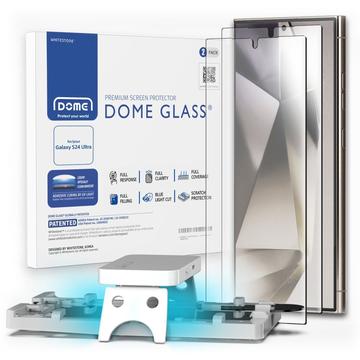 Whitestone Dome Glass Geschikt voor Samsung Galaxy S24 Ultra - Tempered Glass Screen Protector - met UV Uithardingslamp en Installatie Jig - Gemakkelijke Installatie - Duo Pack