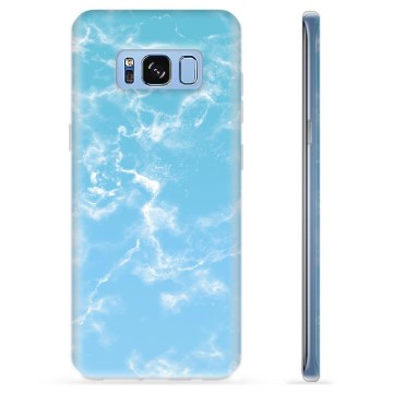Samsung Galaxy S8+ TPU Hoesje - Blauw Marmer