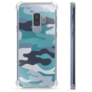 Samsung Galaxy S9+ Hybride Hoesje - Blauw Camouflage