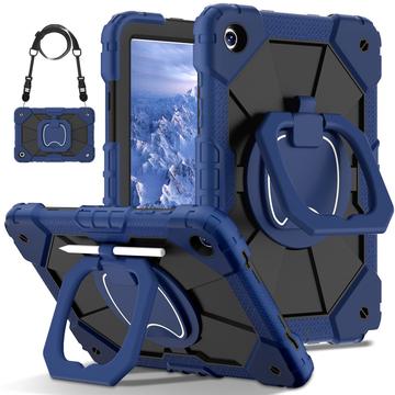 Samsung Galaxy Tab A9+ Heavy Duty 360 Case met Draagriem - Blauw