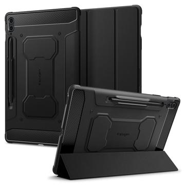 Samsung Galaxy Tab S9 FE+ Spigen Rugged Armor Pro Folio Case - Zwart