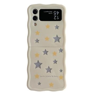 Samsung Galaxy Z Flip4 Glitter Wavy Edge TPU Hoesje - Sterren