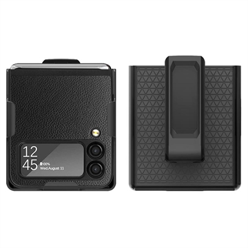 Hybride Hoesje voor Samsung Galaxy Z Flip4 met Riemclip - Zwart