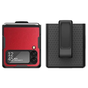 Hybride Hoesje voor Samsung Galaxy Z Flip4 met Riemclip - Rood