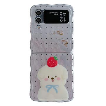 Samsung Galaxy Z Flip4 Stijlvol Golvend Rand TPU Hoesje - Hond