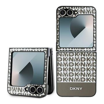 Samsung Galaxy Z Flip6 DKNY Repeat Pattern Bottom Stripe hoesje - MagSafe compatibel - Bruin