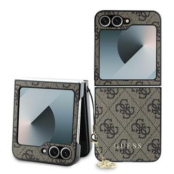 Samsung Galaxy Z Flip6 Guess 4G Charms Collection Hybride Hoesje - Bruin