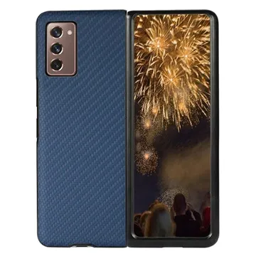 Samsung Galaxy Z Fold2 5G Hybrid Case - Koolstofvezel - Blauw