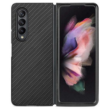 Samsung Galaxy Z Fold4 Hybride Hoesje - Koolstofvezel - Zwart