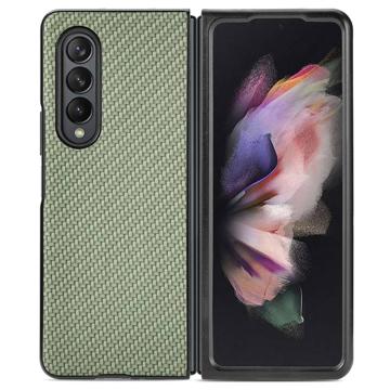 Samsung Galaxy Z Fold4 Hybride Hoesje - Koolstofvezel - Groen