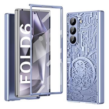 Samsung Galaxy Z Fold6 Mechanical Legend gegalvaniseerde kunststof hoesje - Blauw