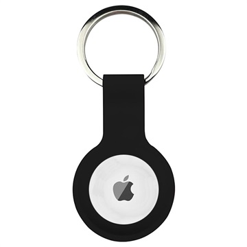 Apple AirTag siliconen hoesje met sleutelhanger - zwart