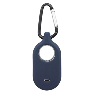 Samsung Galaxy SmartTag 2 siliconen hoesje met sleutelhanger - Middernacht Blauw