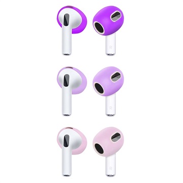 AirPods 3 Siliconen Oorkappen - 3 paar - Lichtpaars / Paars / Roze