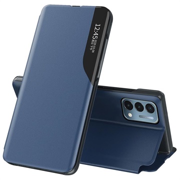 Smart Clear View OnePlus Nord N200 5G Flip Case - Blauw