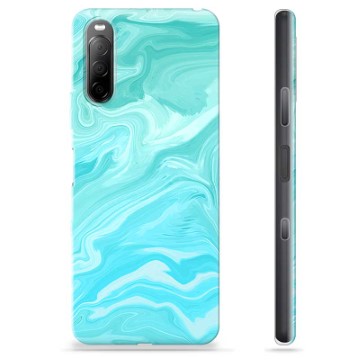 Sony Xperia 10 III TPU Case - Blauw Marmer