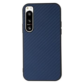 Sony Xperia 5 IV TPU Hoesje - Koolstofvezel - Blauw