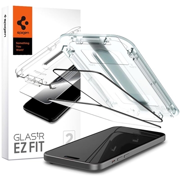 Spigen EZ Fit GLAS.tR iPhone 15 Pro Screen Protector Zwart (2-Pack)