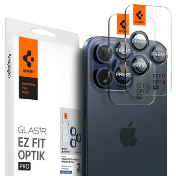 Spigen Glas.tR Ez Fit Optik Pro iPhone 14 Pro/14 Pro Max/15 Pro/15 Pro Max Lens Glazen Protector - Titaniumblauw