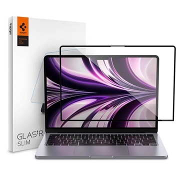 Spigen Glas.tR Slim MacBook Air 13.6 (2022) Glazen Screenprotector - Zwart