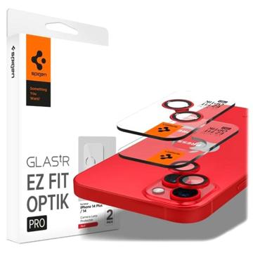 Spigen Glas.tR Ez Fit Optik Pro iPhone 14/14 Plus Lens Glazen Protector - Rood