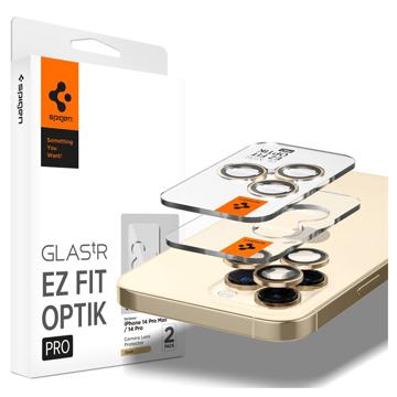 Spigen Glas.tR Ez Fit Optik Pro iPhone 14 Pro/14 Pro Max Lens Glazen Protector - Goud