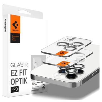 Spigen Glas.tR Ez Fit Optik Pro iPhone 14 Pro/14 Pro Max Lens Glazen Protector - Zilver