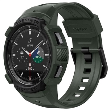 Spigen Rugged Armor Pro Samsung Galaxy Watch4 Classic TPU Hoesje - 46mm - Legergroen