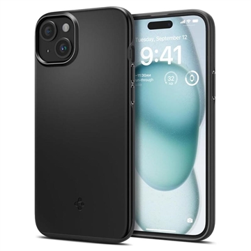 Spigen Thin Fit Hoesje voor de Apple iPhone 15 - Back Cover Zwart