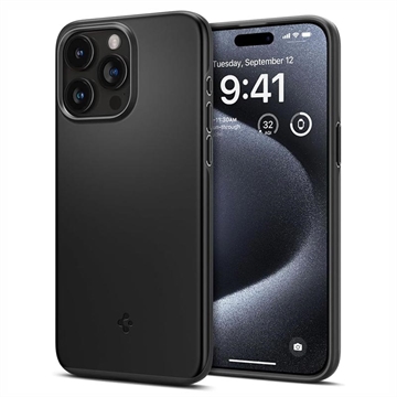 Spigen Thin Fit Hoesje voor de Apple iPhone 15 Pro - Back Cover Zwart