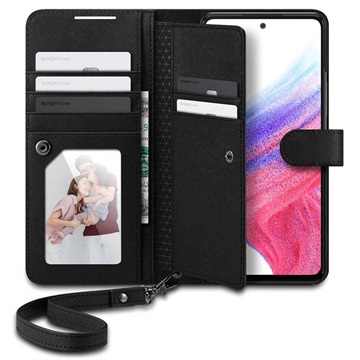 Spigen Wallet S Plus Book Case Portemonnee voor Pasjes Hoesje Geschikt voor Samsung Galaxy A53 Zwart