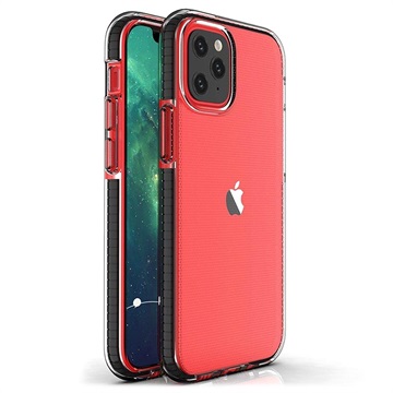 Spring Series iPhone 13 Pro Max TPU Case - Doorzichtig / Zwart