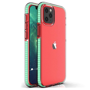 Spring Series iPhone 13 Pro Max TPU Hoesje - Doorzichtig / Mint