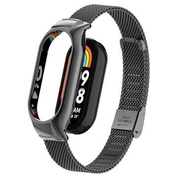 Xiaomi Smart Band 8 Roestvrijstalen Gaasband met Kast - Zwart