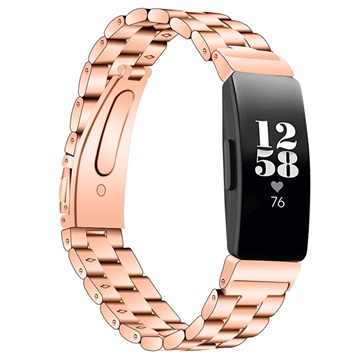 Fitbit Inspire roestvrijstalen band met vouwgesp - goud