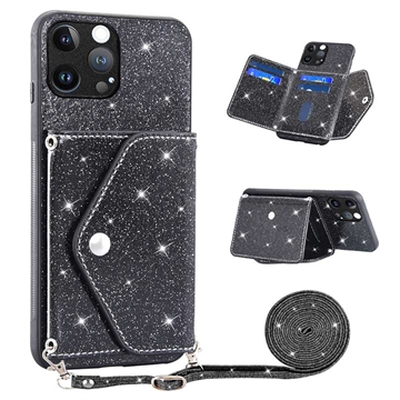 Stardust iPhone 14 Pro Cover met Kaarthouder - Zwart