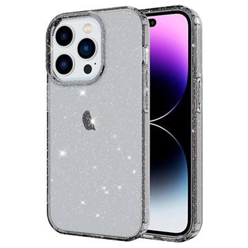 Stylish Glitter Series iPhone 14 Pro Max TPU Hoesje - Zwart