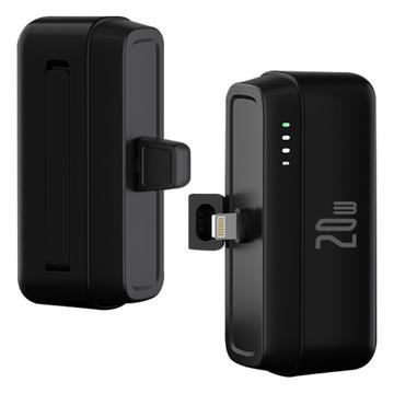 T160 Mini Draagbare Lightning Power Bank - PD 20W, 5000mAh - Zwart