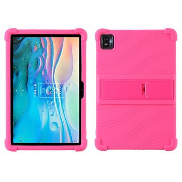 TCL Tab 10s Siliconen hoesje met kickstand - Hot Pink