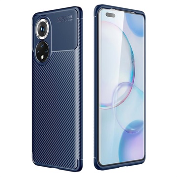 Beetle Koolstofvezel Huawei Nova 9 Pro/Honor 50 Pro Case - Blauw